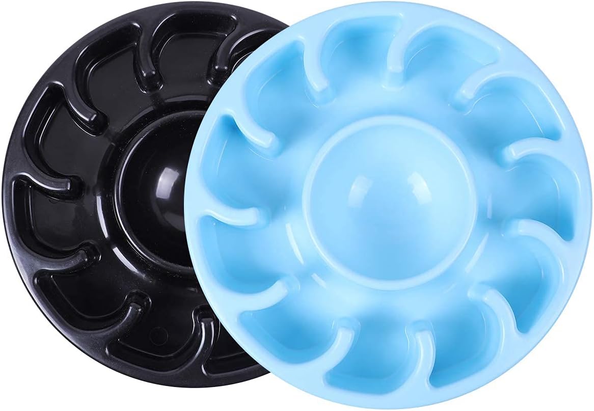 XZQTIVE Dog Bowl, Slow Feeder for Dog, Funny Slow Eating Bowls Stop Bloat Bowl Large (Black+Blue)