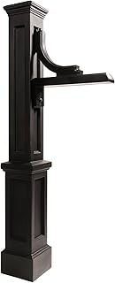 Mayne Woodhaven Address Sign Post - Black - Includes Post & Address Arm - Polyethylene - Fits plaques up to 15in W (5812-B)