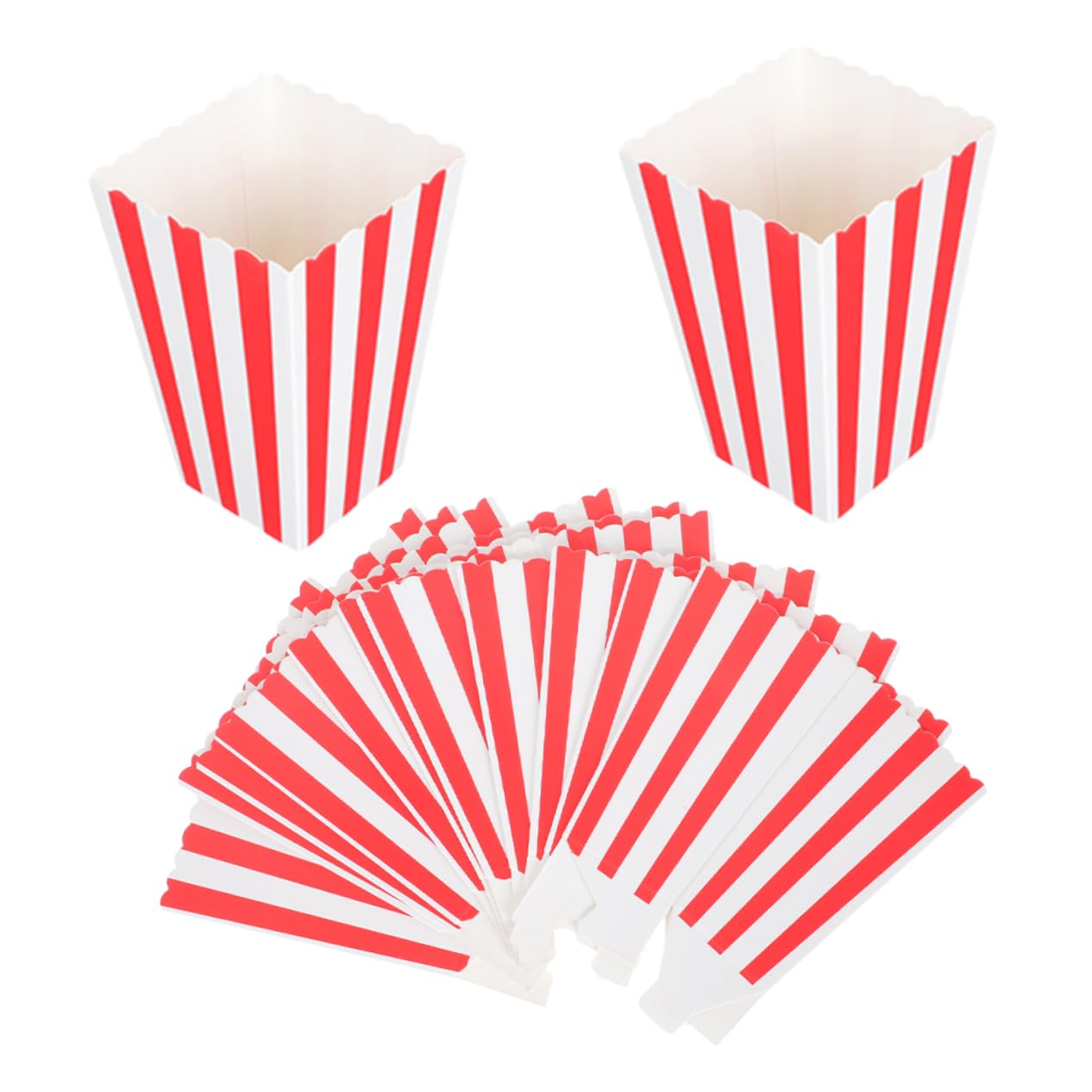 Alipis 50stücke Stk Einweg-popcorn-eimer für Kinobesuche Rot-weiß Gestreifte Popcorn-papierboxen für Snacks Einweg-kino-popcorn-becher