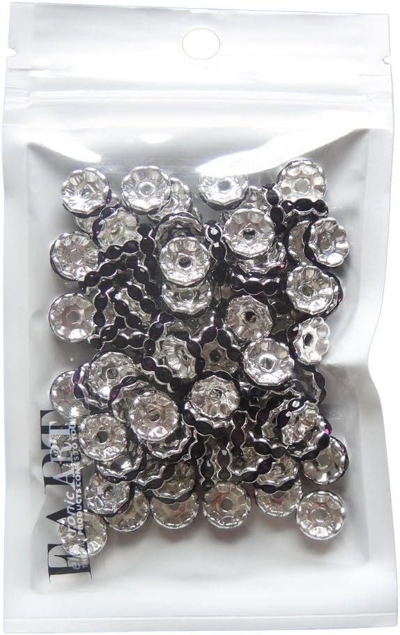 RUBYCA 100pcs 5mm Wavy Rondelle Spacer Beads Silver Tone Purple Czech Crystal, Wavy Violet Purple, 05MM - Image 3