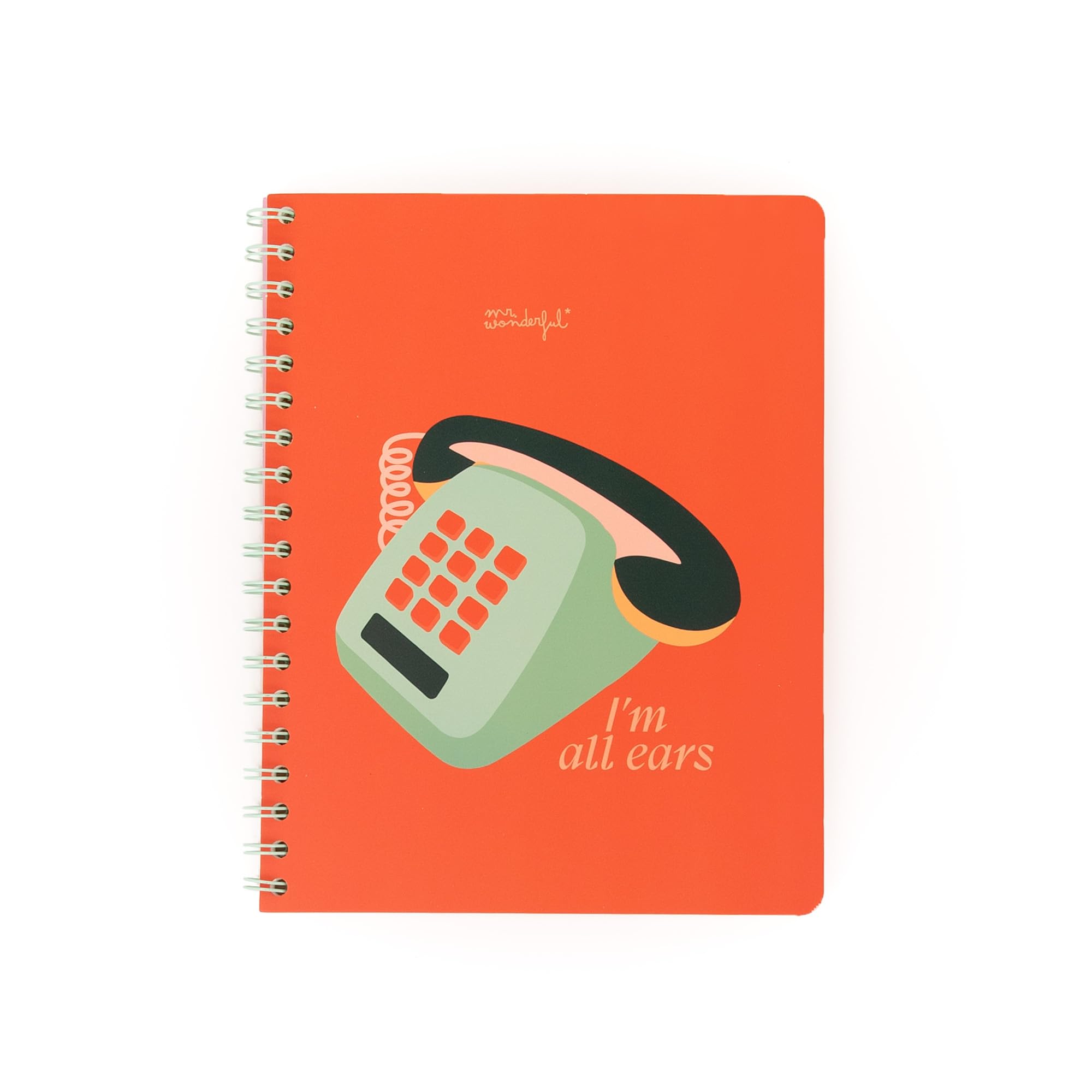 Mr. Wonderful Libreta A5 con Espiral – I'm All Ears – 160 Páginas Pautadas FSC – Papelería Retro