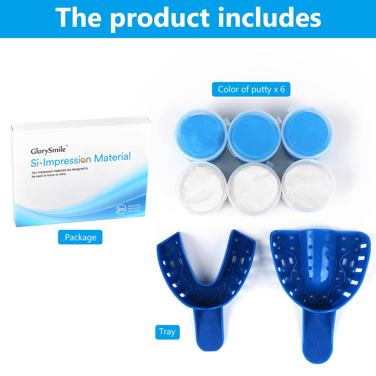 Lot de 2 Plateau D'empreintes Dentaires, Dentaire Impression Kit, Cuillère a Empreinte Dentaire, Outils D'accessoires de Dentisterie, pour Dentaire pour Bucco, Réutilisable
