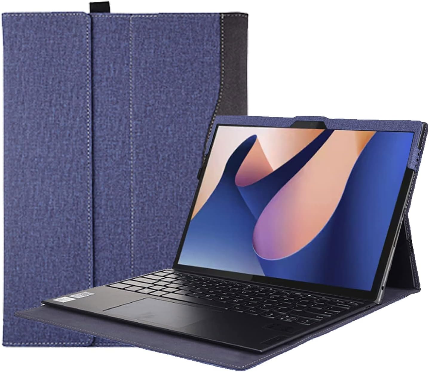 Cover Case for Lenovo 12.4 inch 2 in 1 IdeaPad Duet 5 iGen 7 2023/2022 & IdeaPad Duet 5 12IRU8/12IAU7 & Xiaoxin Deut Laptop Case Notebook Sleeve Bag Protective PU Leather Shell (Blue)
