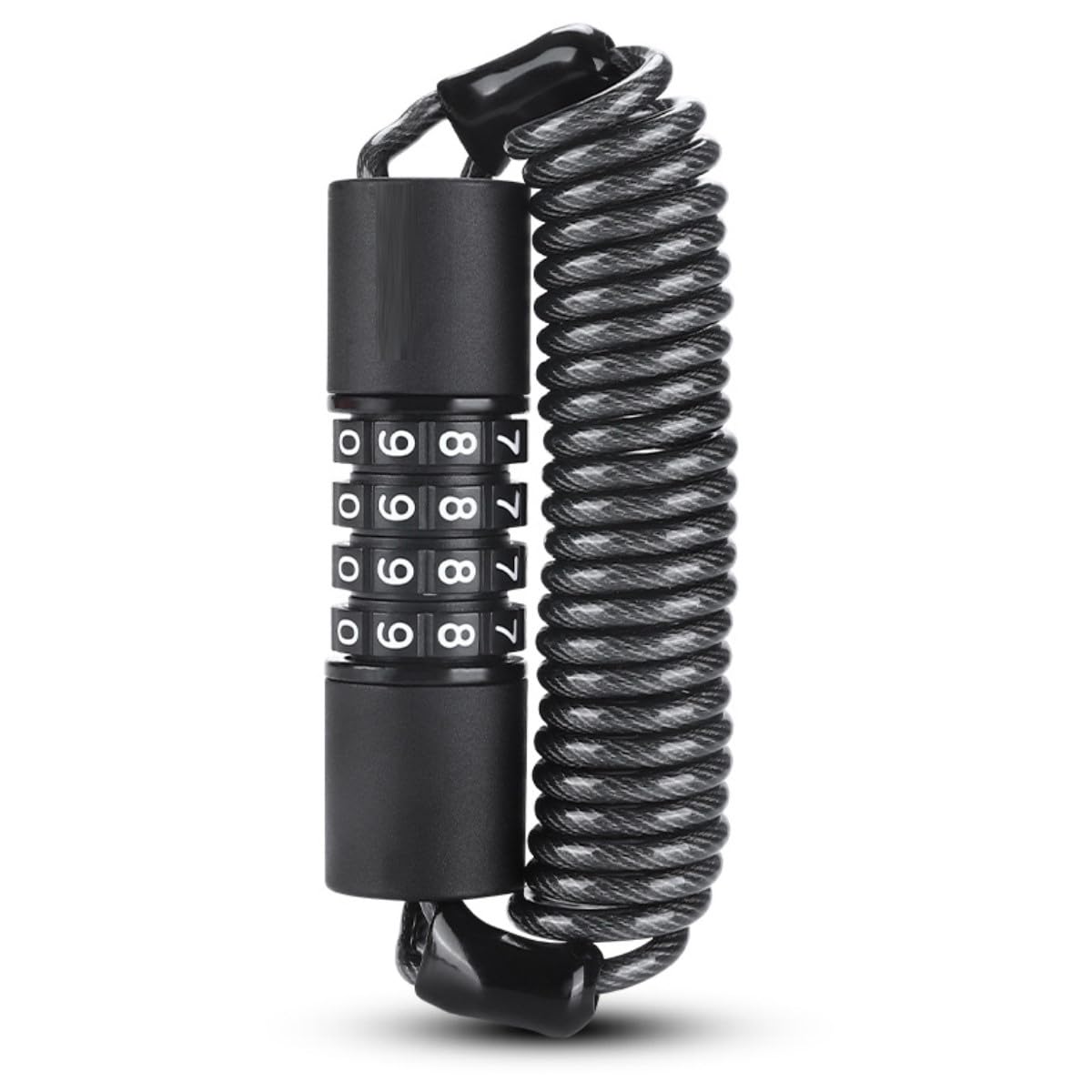 HOUSON Helmet Lock 150cm, Black Bike Cable Lock with 4-Digit Code for Motorcycle Bicycle, Stroller