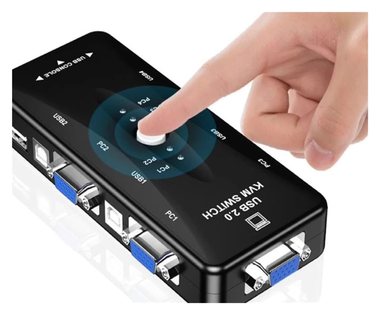 CUDTAPI USB 2.0 KVM Switch 4 Port VGA Splitter Printer Mouse Keyboard Pendrive Share Switcher 1920 * 1440 Box Adapter