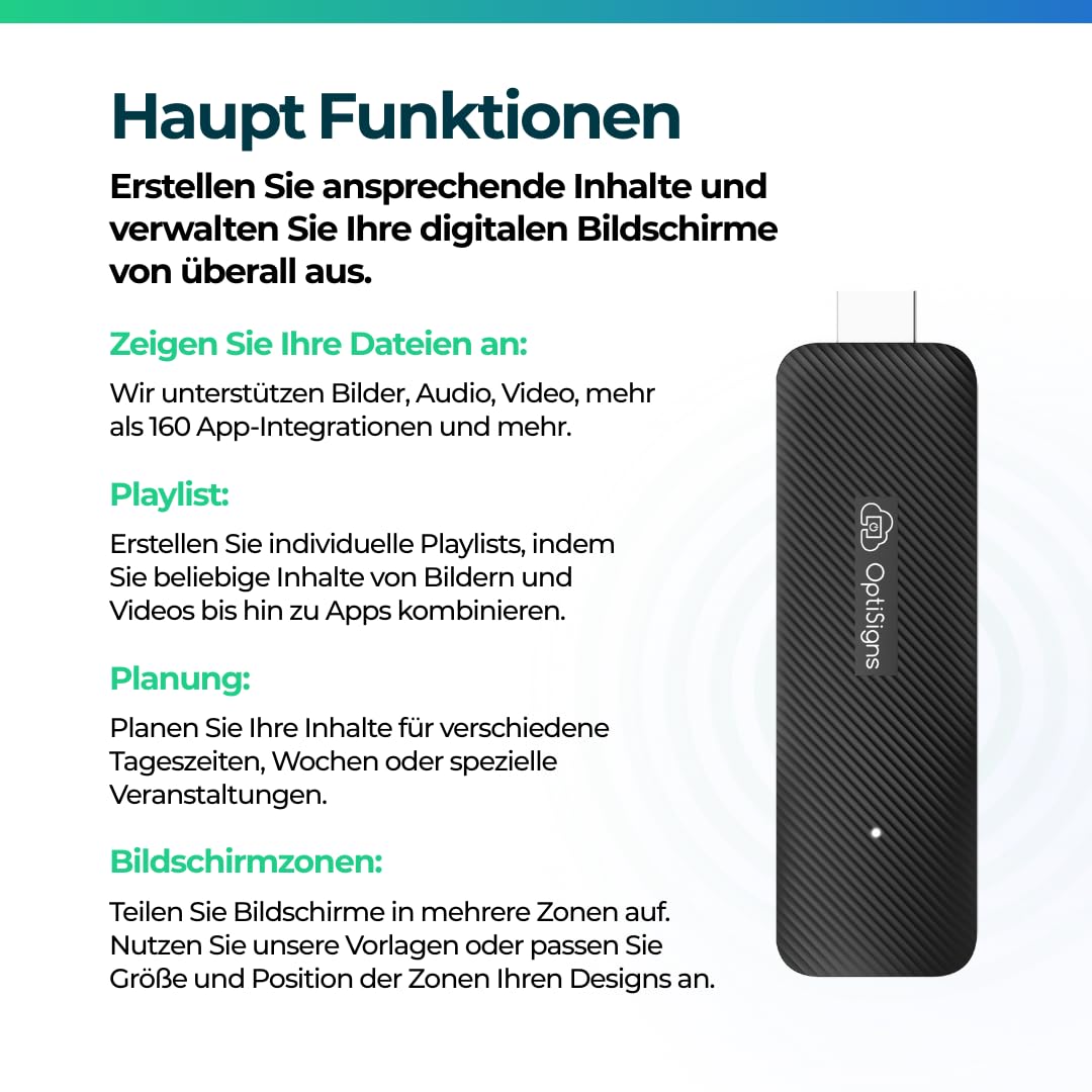 OptiSigns Android Stick Digital Signage Player - EU Stecker