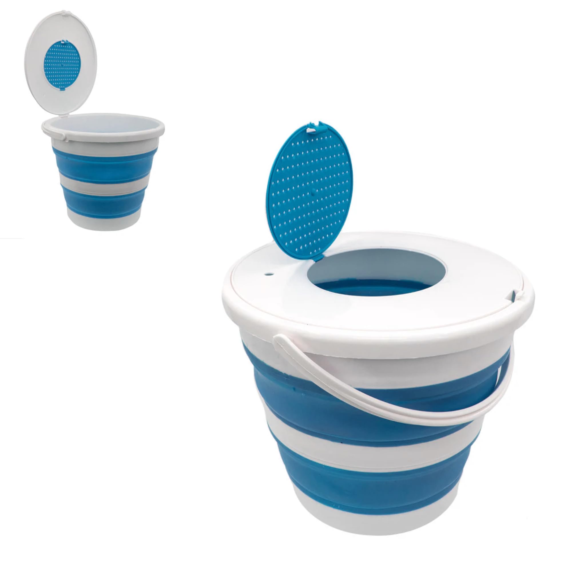 Oceano Secchio Pieghevole 10 litri Portatile Da Campeggio Pesca Camping Car wash facile da appendere Trasportare Riporre salvaspazio Per Bagno Attività aria aperta Sport Garage 10L (10L Coperchio)