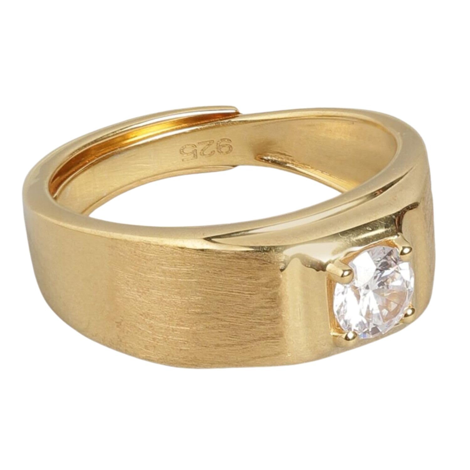 ZAVYA 925 Sterling Silver Cubic Zirconia CZ Studded Gold Plated Ring For Men | Gift for Men and Boys | With Certificate of Authenticity & 925 Hallmark (B0C7KNLL2H) Amazon Price History, Amazon Price Tracker