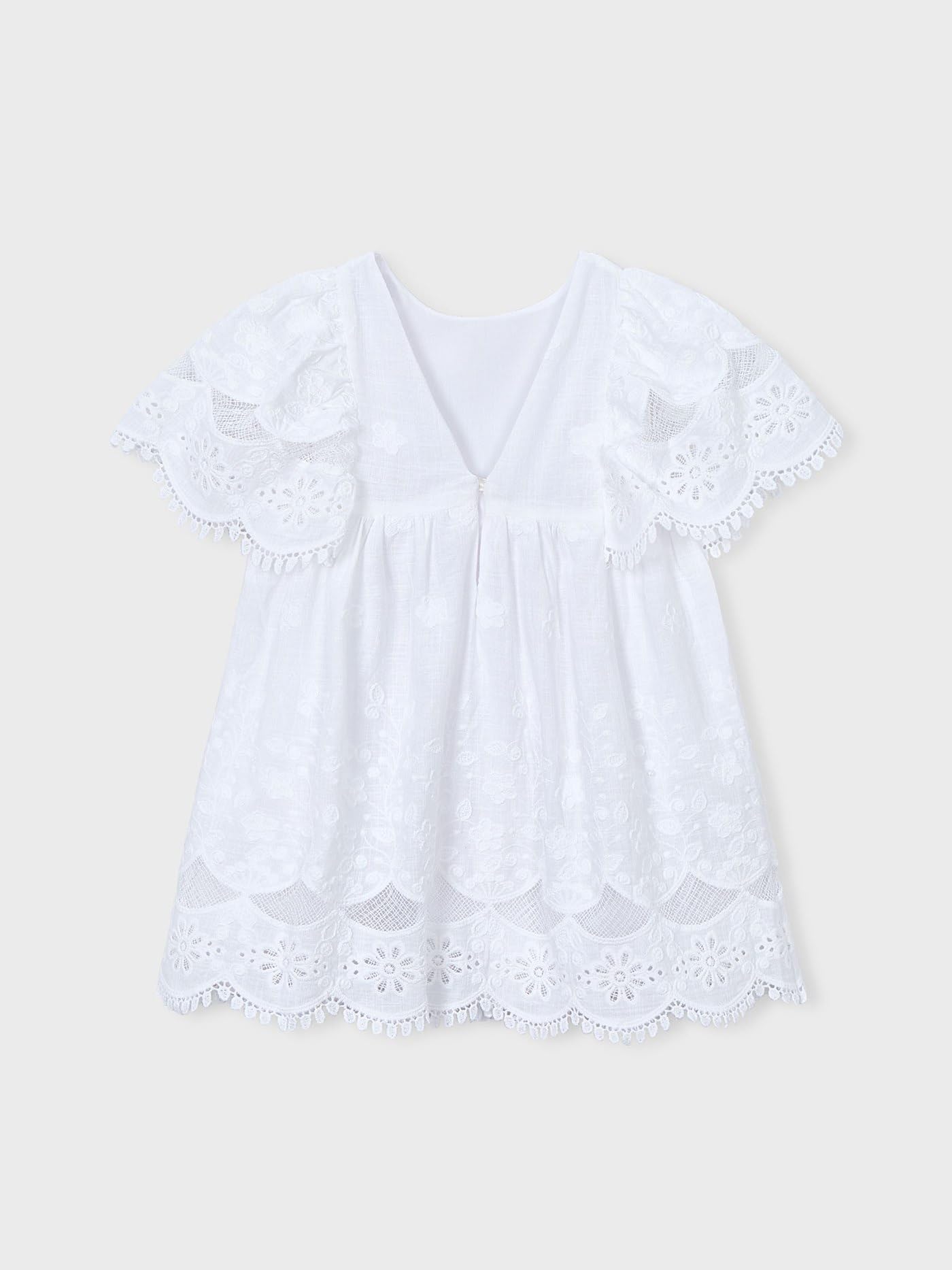 Mayoral Vestido Algodon Bordado para niña Blanco