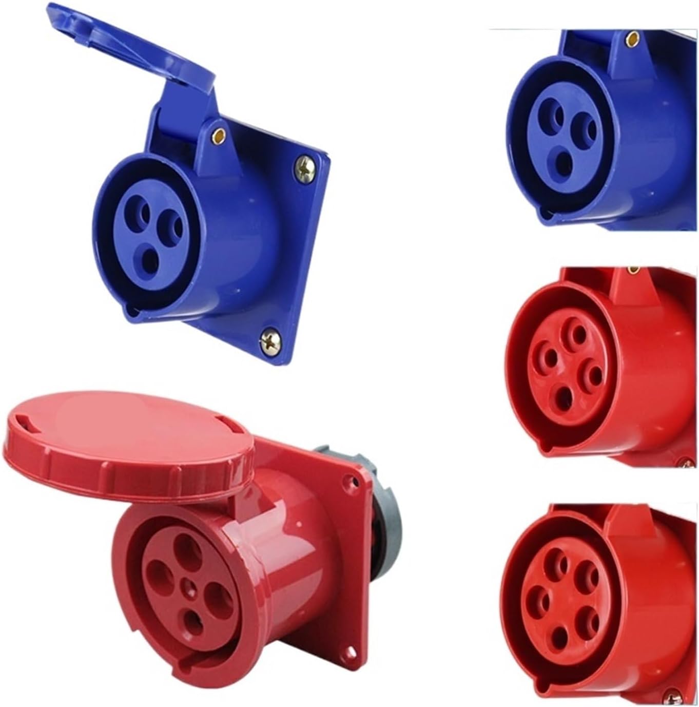 1pc Waterproof Industrial Plug IP44 3 Pole 4 5 Pin dustproof Socket IP67 Male and Female 16a 32a 63a 125a