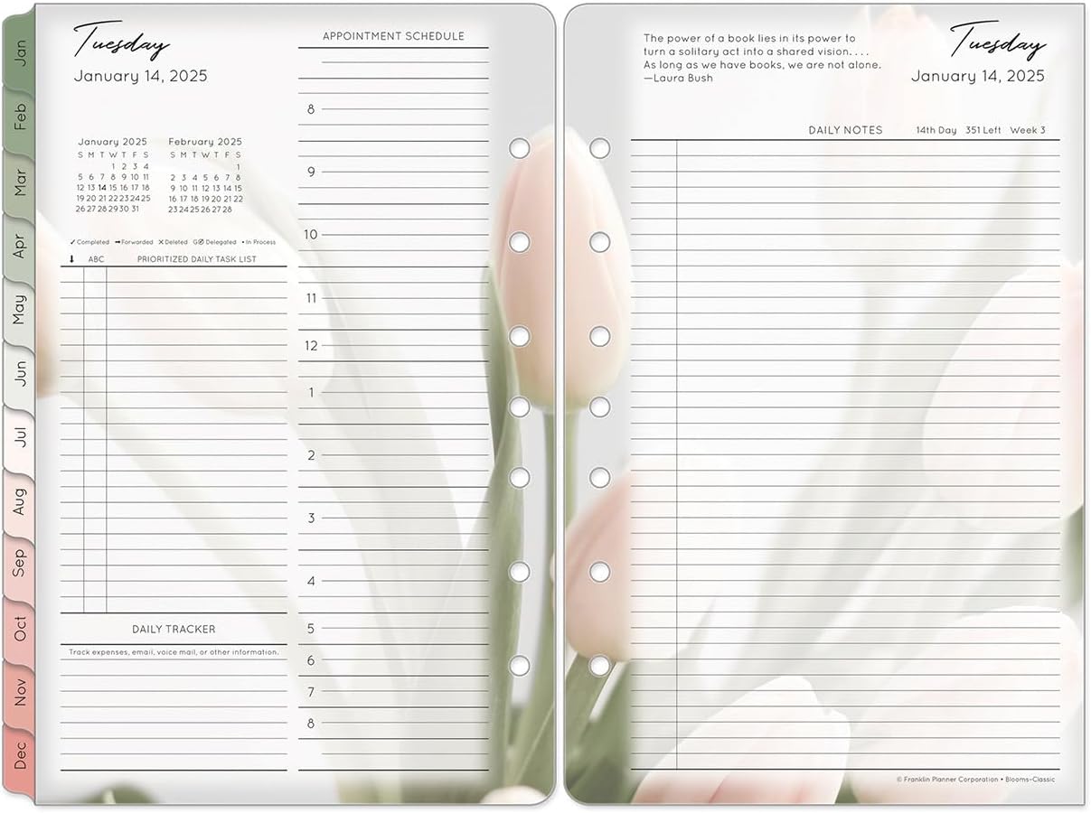 Blooms Two Page Per Day Planner (Classic, 2025)