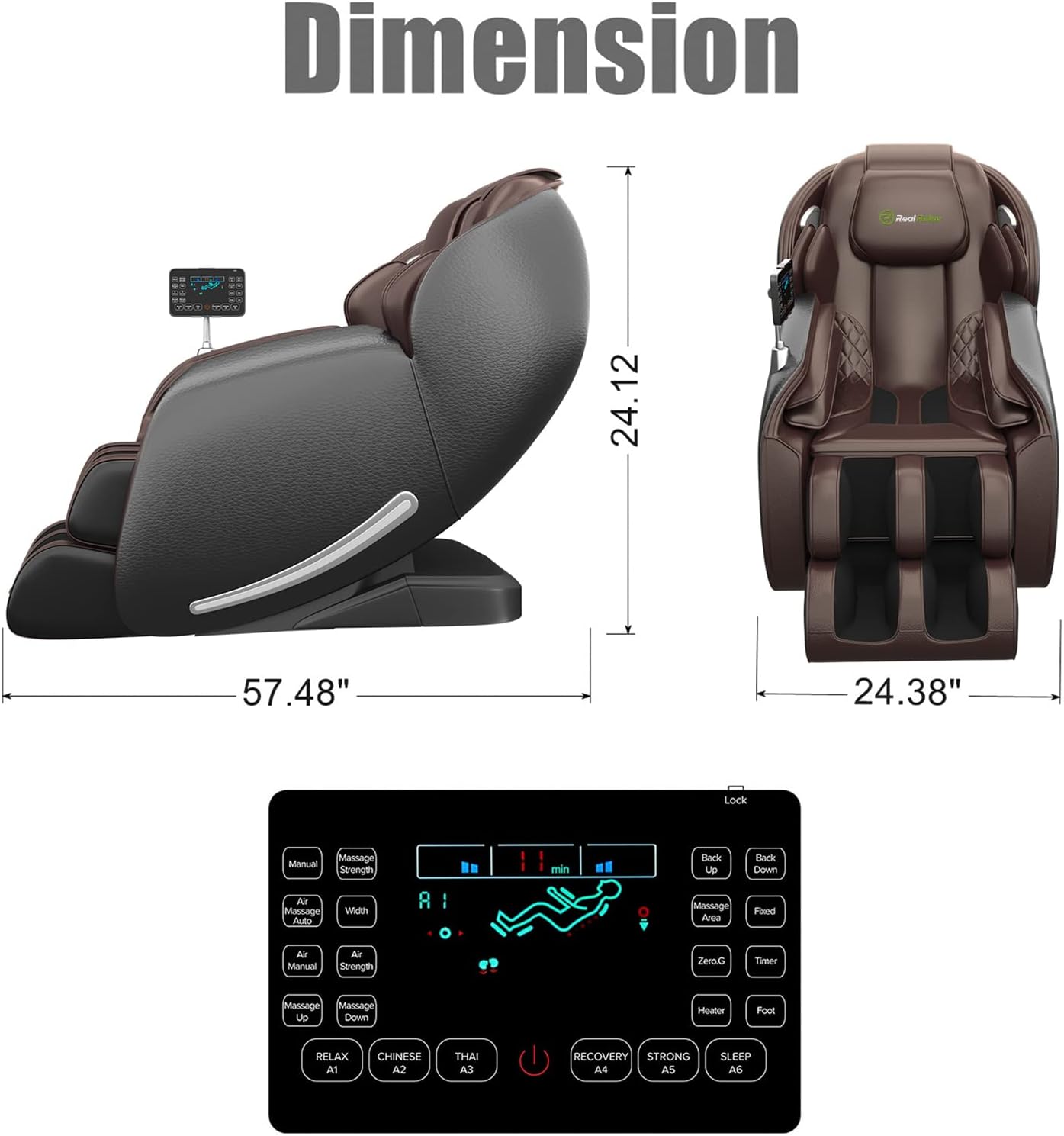 Real Relax Massage Chair, Full Body Zero Gravity SL-Track Massage Chair, Shiatsu Massage Recliner Chair with Heat Body Scan Bluetooth Foot Roller, Favor-06 : Beauty & Personal Care