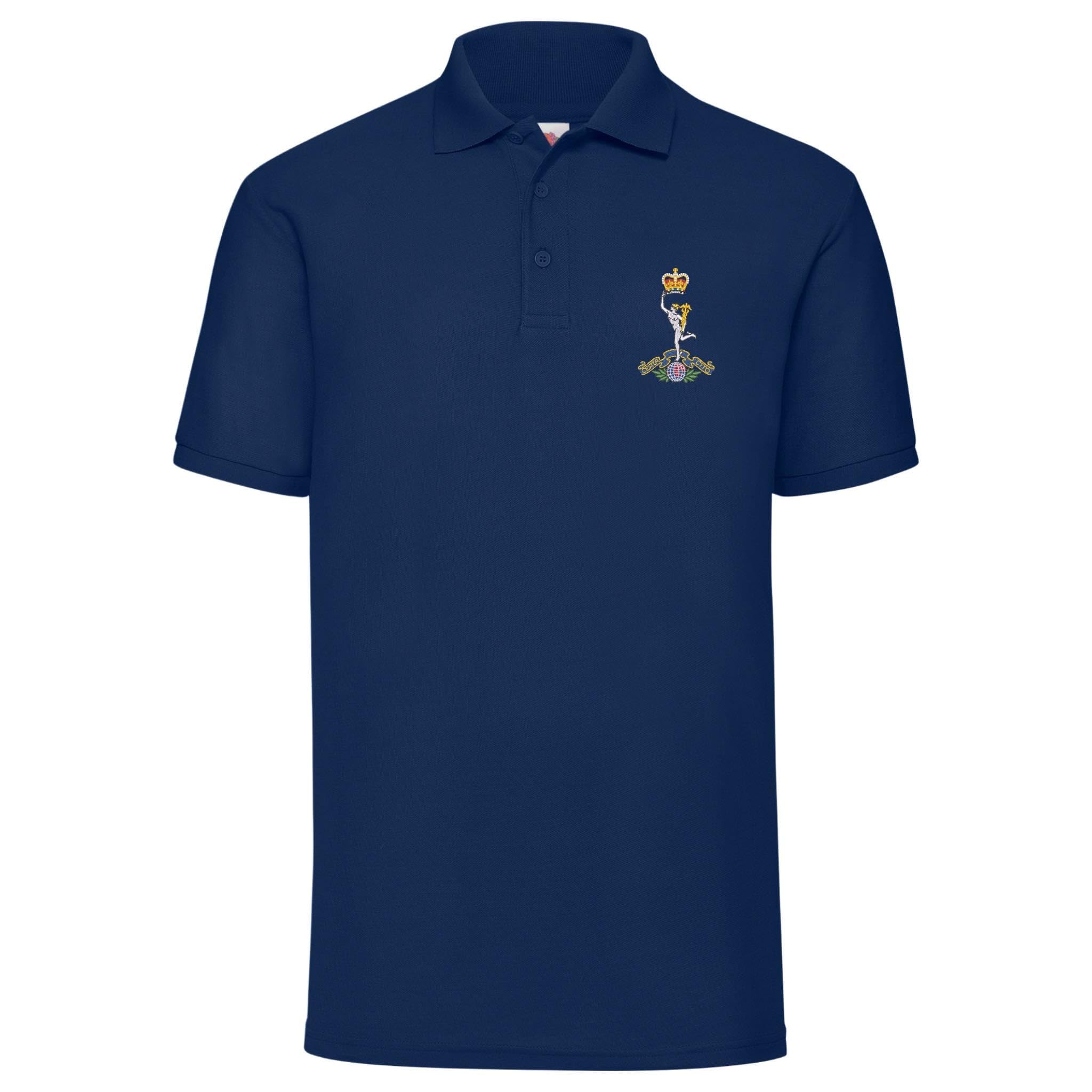 The Military Store Men's Navy Royal Signals Embroidered Polo Shirt, Medium