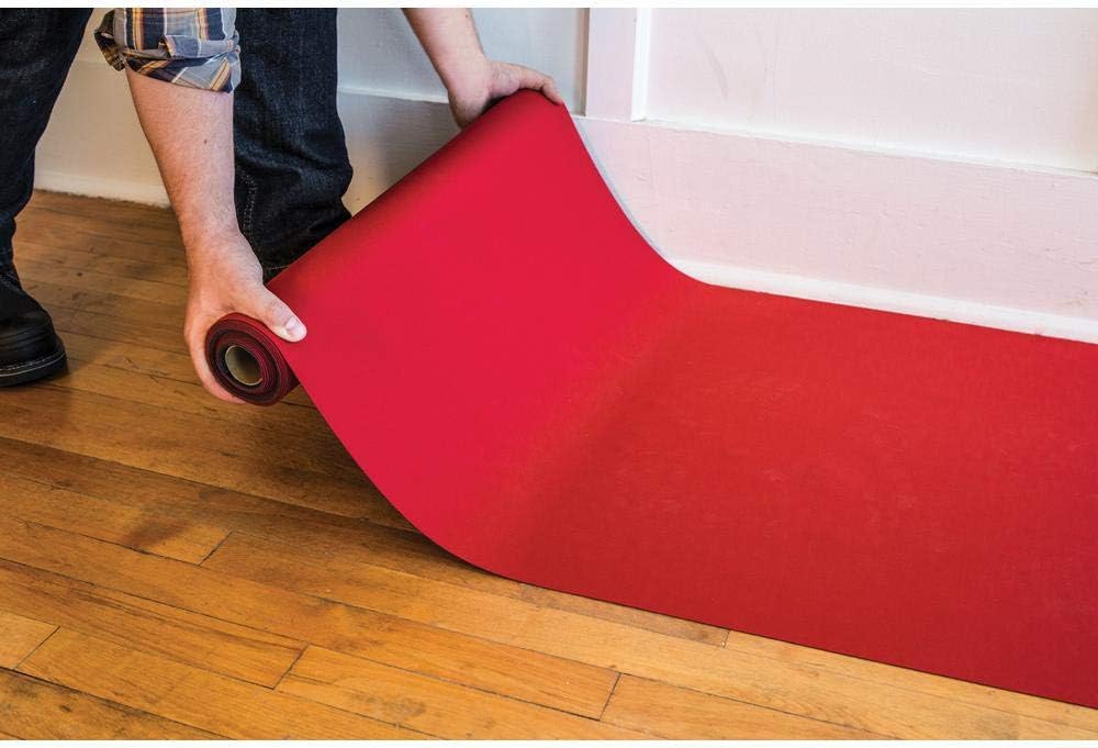 27 x 30 Neoprene Floor Runner - Reusable Floor Protection Slip Proof Surface, Non-Skid Bottom, Protect All Surfaces | Businesses and Homes (Red)