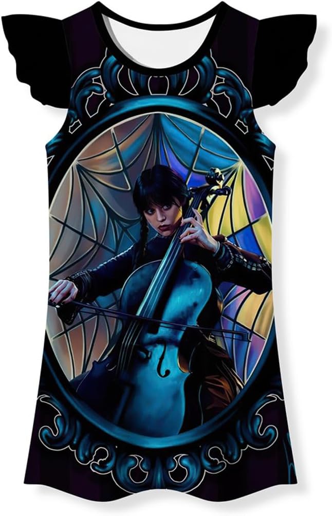 Little Girls Wednesday Addams Nightgowns Wednesday Casual Dress Wednesday Addamas Pajamas