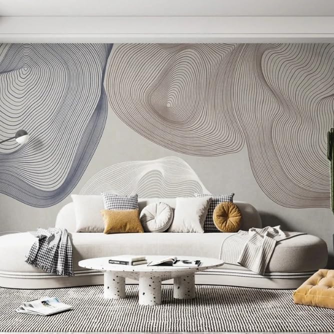 Art papier mural lignes modernes 3D de salon et chambre