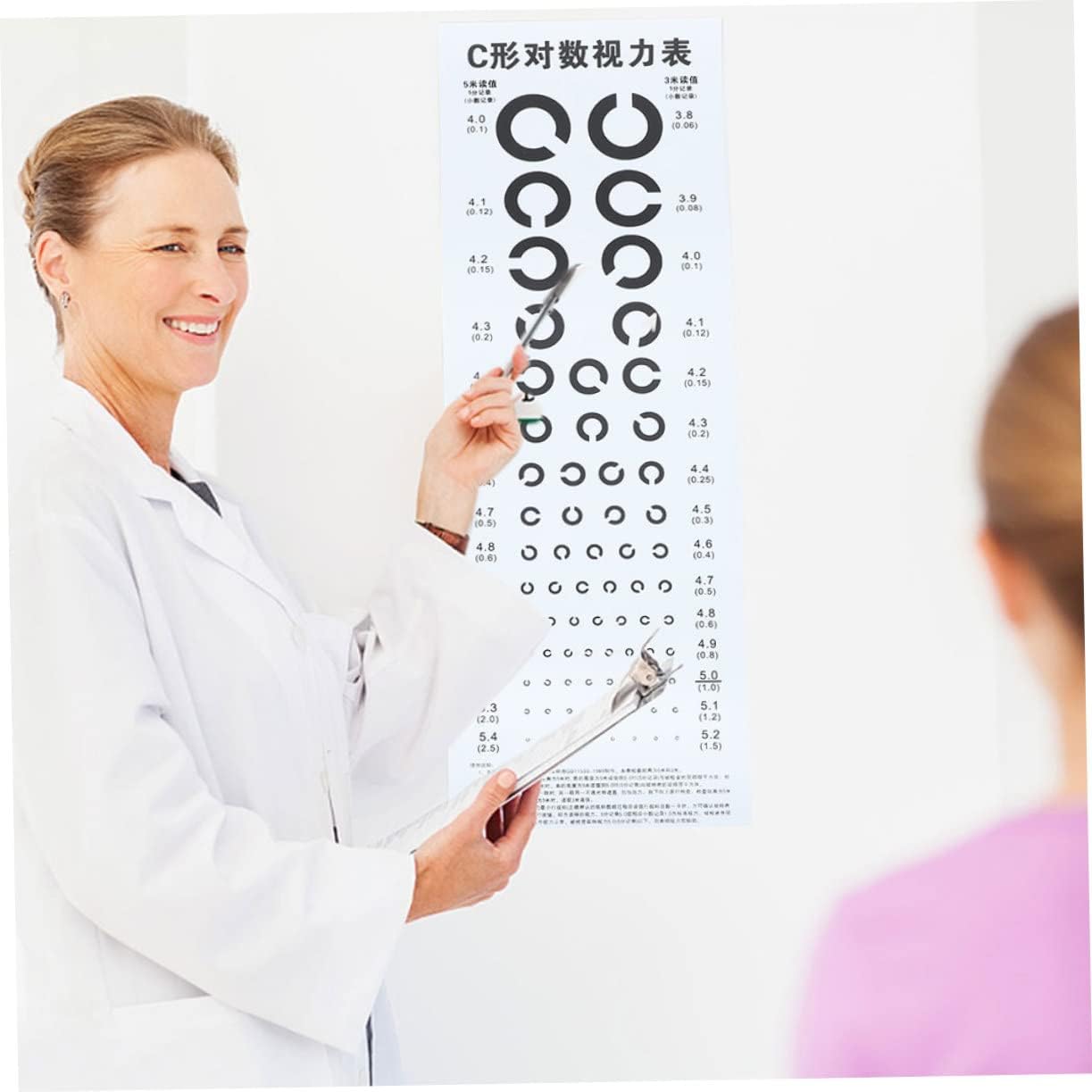 C-Type Visual Testing Chart for Boys and Girls Standard Wall Eye Exam Chart Cartoon Design 6 Sheets Eye Test Set for Home Use Compliant National Standards