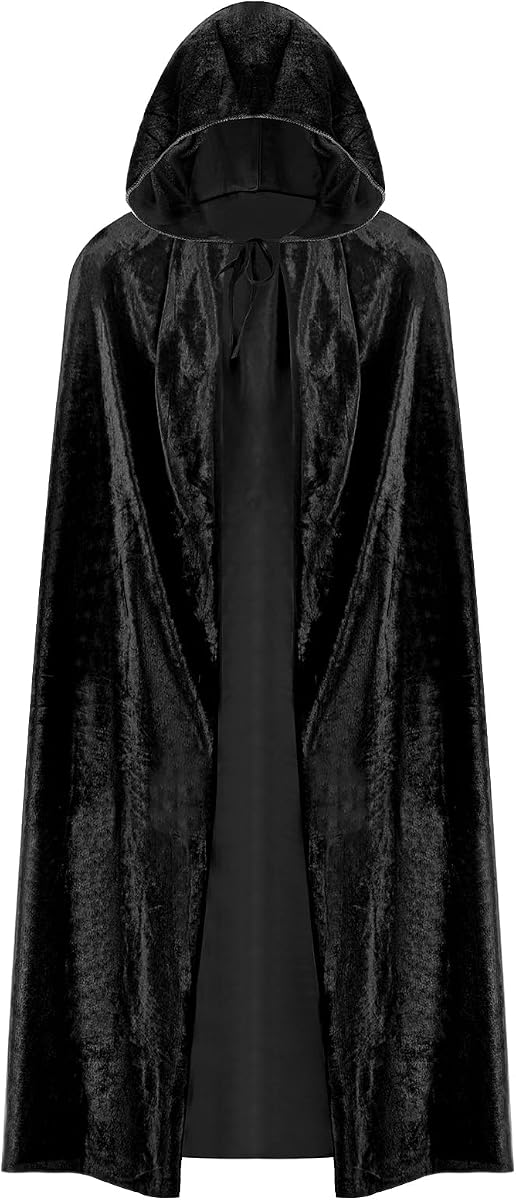 KAKU NANU Capa con Capucha Capa de Terciopelo para Adultos y Adolescentes Capa de Bruja Vampiro de Halloween para Disfraces de Cosplay para Hombres y Mujeres
