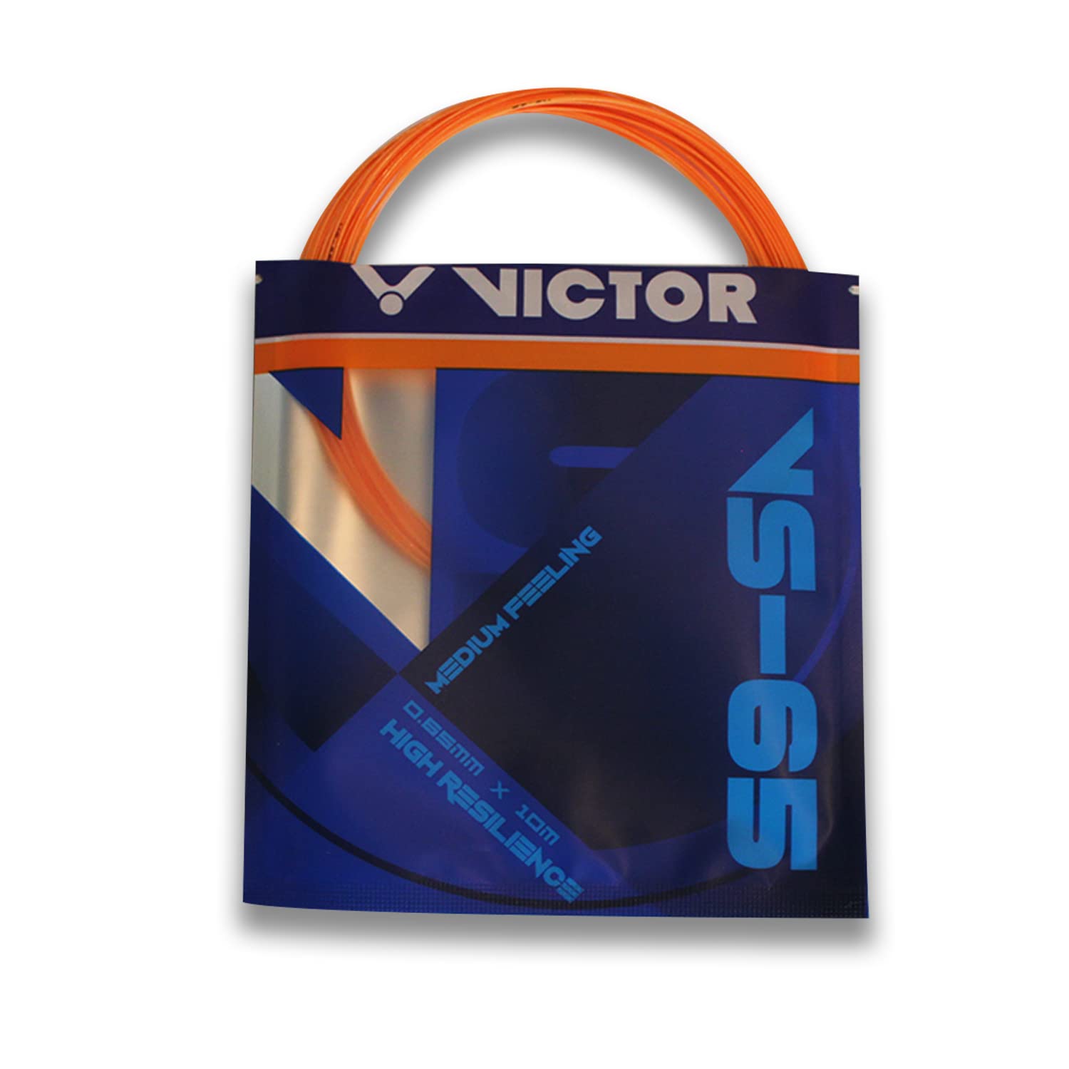 VICTOR VS-65 Medium Feeling High Resilience Badminton String (0.65mmX10m) Pack of 2 (Orange)