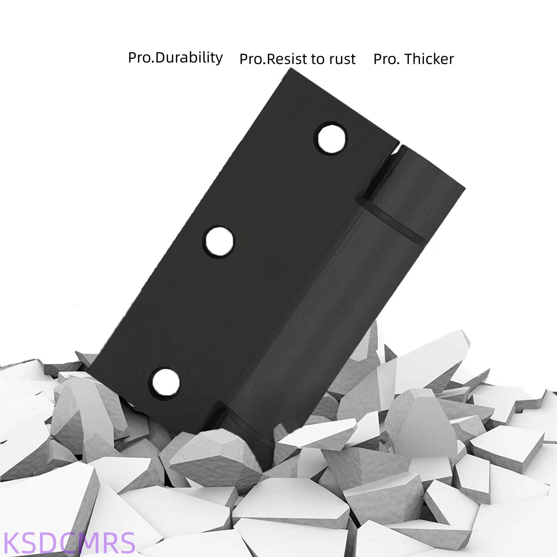 Bisagras de acero inoxidable de 3.5 pulgadas, bisagras de puerta de cierre automático ajustable con resorte de 3-1/2 pulgadas x 3 1/2 pulgadas con esquina cuadrada (negro mate, paquete de 2)