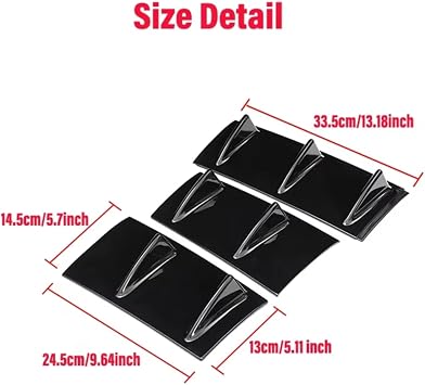 For BMW E60 E46 E90 F10 Car Rear Bumper Lip 7-Fin Diffuser Three-Section Auto Lip Body Kit Rear Bumper Strip Diffuser(Glossy Black)