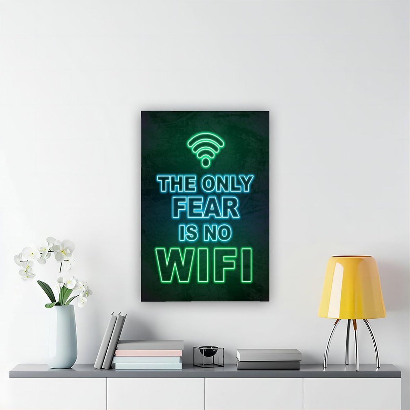 NEOHI Lienzo decorativo para pared con aspecto de neón, videojuegos, videojuegos, sala de juegos, pósteres e impresiones estéticas para habitación, dormitorio, oficina, 60 x 90 cm