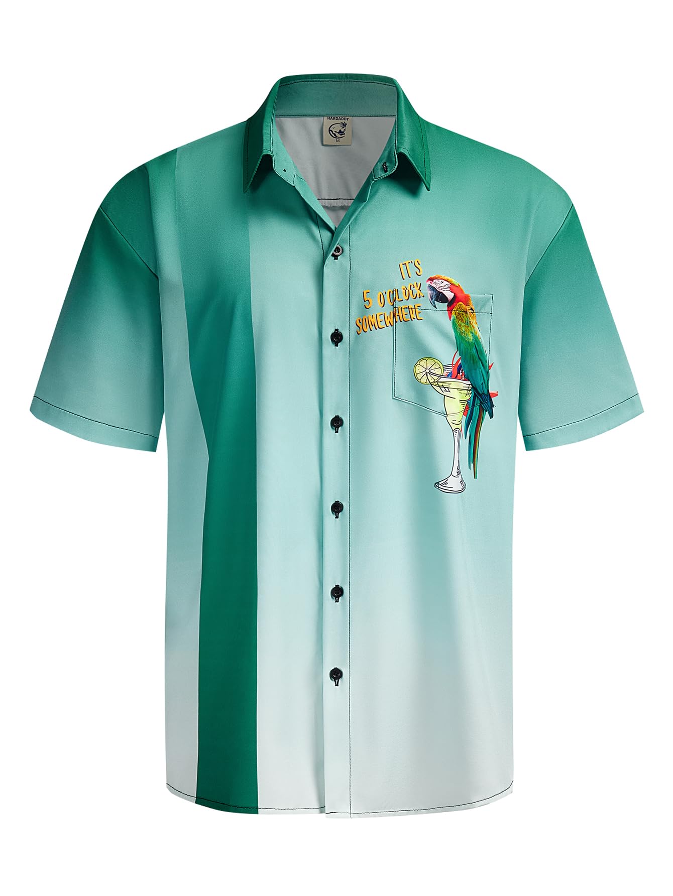 HardaddyMen's Camp Collar Retro Vintage Bowling Button Down Shirt with Pocket Casual Short Sleeve Beach Shirts Summer