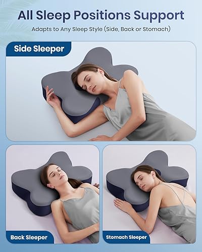 Miniatura 4 de Almohada cervical para aliviar el dolor de cuello, almohada refrescante de excelente apoyo para adultos, almohadas ergonómicas de espuma