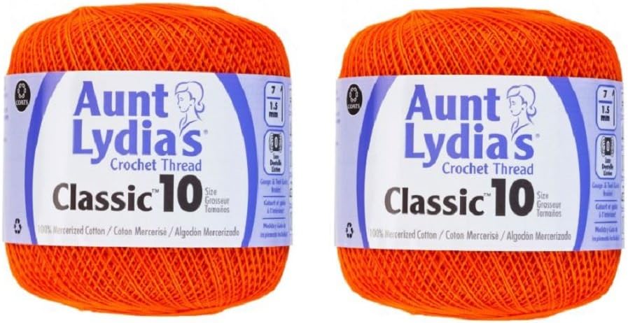 Aunt Lydia's Crochet Thread - Size 10 - Pumpkin (2-Pack)