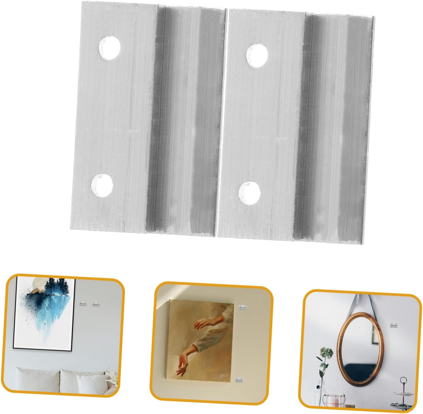 balacoo 24pcs Heavy-Duty French Cleat Hanger Brackets Shaped Wall Mounting Clips for Art Frames Mirrors and Wall Panels Easy Installation Design