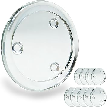 Clear Glass Candle Holder,3" Glass Coaster Holder ,Small Round Candle Plate for Pillar Candle10 Pack
