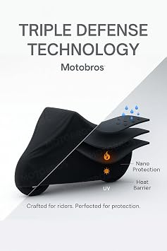 Motobros Motosiklet Branda CF Moto 250 NK ile Uyumlu, Siyah, Su Geçirmez, Dayanıklı Kumaş