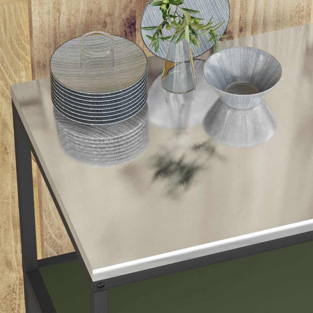 Estantería de almacenamiento de cocina verde oliva de acero 90 x 50 x 92 cm con estantes de tabla, espacio para alimentos y utensilios de cocina, interior, duradero y ahorra espacio