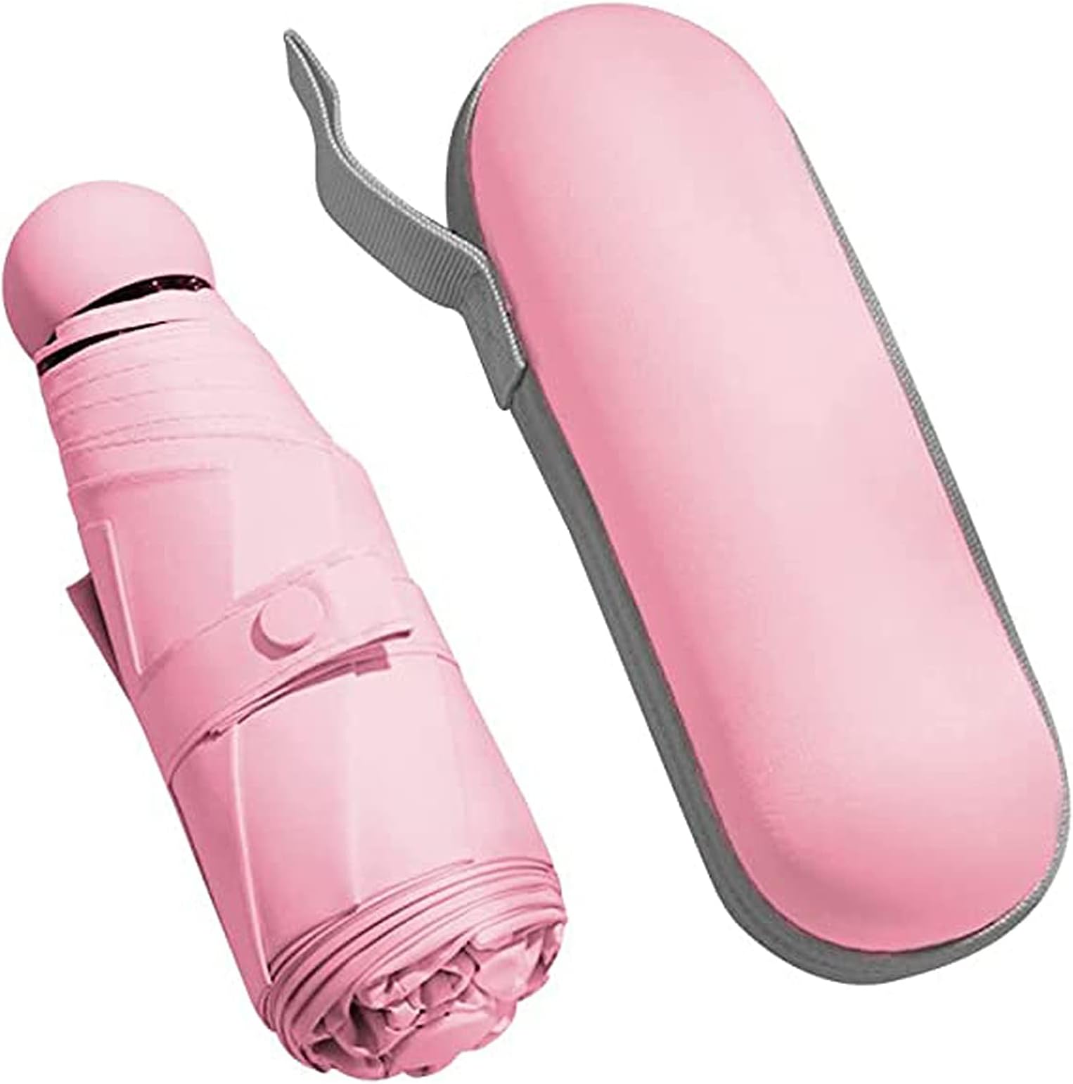 HahamiyaPocket Umbrella Travel Umbrella Windproof Sun Rain Mini Ultra-Light 5 Fold Umbrella Anti-Uv Folding Sunshade Dual-Use Sunny Umbrella Sunscreen Pocket Umbrella Sun Umbrella