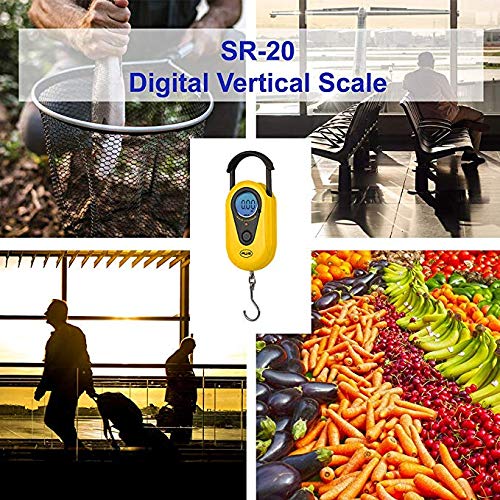 American Weigh Scales AMW-SR-20 Yellow Digital HanGinG Scale, 44lb by 0.02 LB