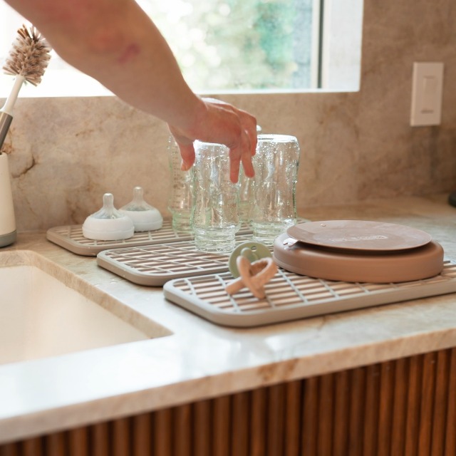 Lalaunicky Dish Drying Rack With Diatomaceous Earth Mat - Stainless Steel Drainer With Cutlery Tray