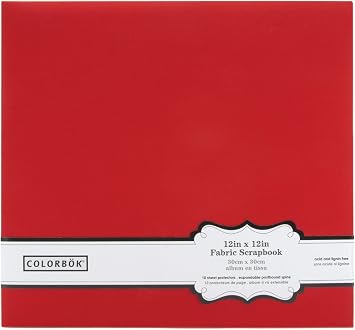 Colorbok 62076 Fabric Post Bound Album, 12-Inch x 12-Inch, Red