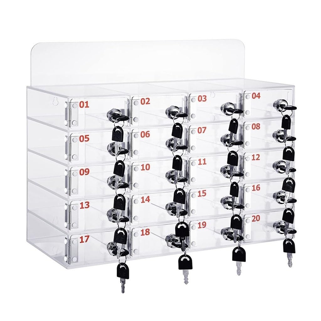 12/15/20/25/30/40 Steckplätze Handy-Aufbewahrung Klare Handy-Aufbewahrung Mit Schloss Locker Locking Organizer Für Klassenzimmer Büro Fabrik Wand(20) Bürobedarf & Schreibwaren