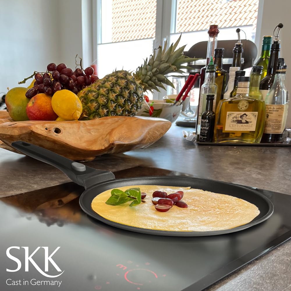 SKK 14425 Series 6 Crêpes-Pfanne – Flache Pfanne mit PFOA-freier Antihaftbeschichtung für die Zubereitung von Pfannkuchen, Crêpes oder Palatschinken, induktionsgeeignet – Ø 28 cm