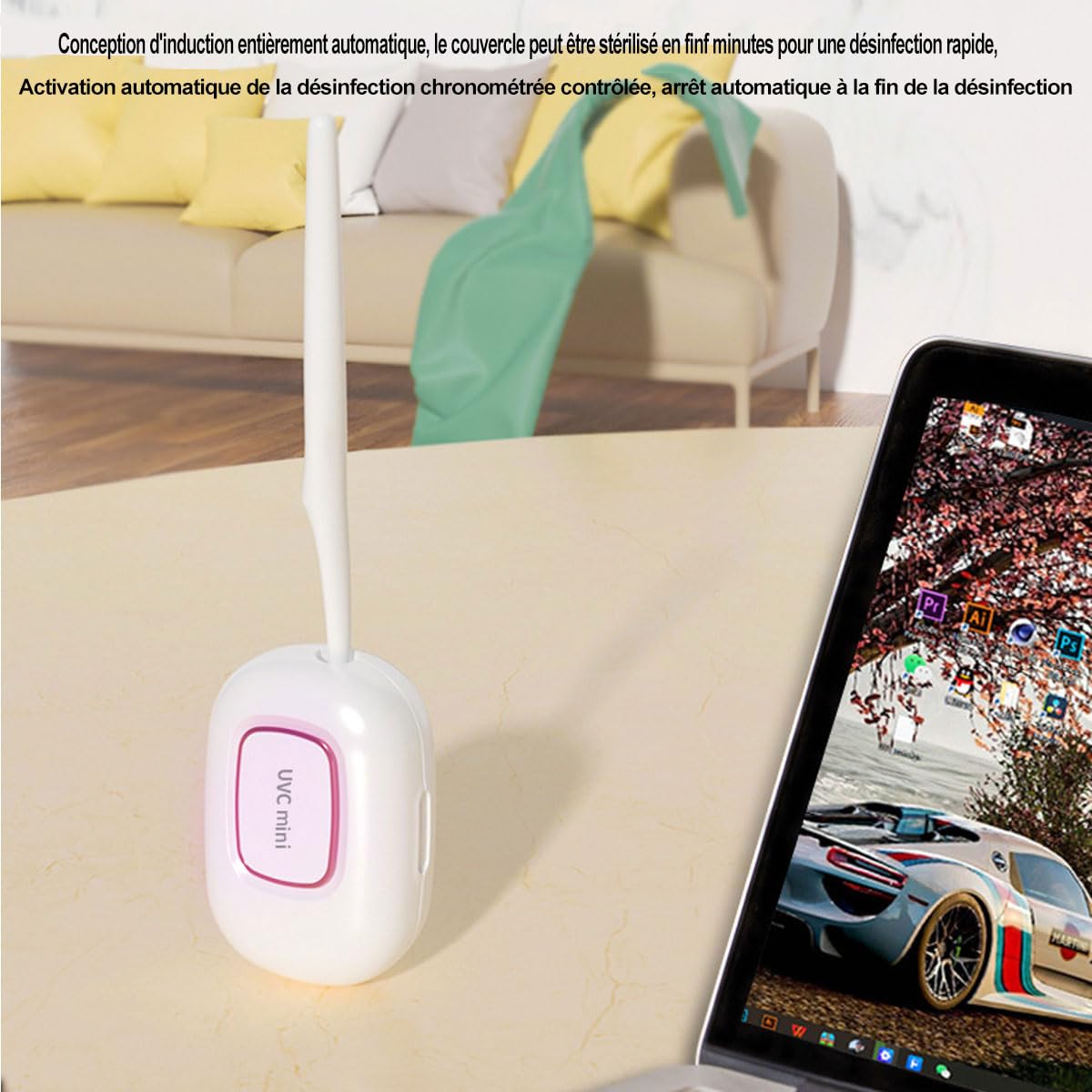 JOYWOOD Intelligente Induzione UV-C Spazzolino Da Denti Portatile Disinfettatore UV, Ricarica USB, Asciugatura + Parete Magnetica Adsorbzione + LED, Adatto a Tutti gli Spazzolini Da Denti（bianco）