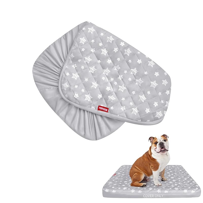 Capa Impermeável para Cama de Cachorro em Microfibra Matelassada Moonsea Grey Star 55,88 x 88,9 x 12,7 cm, 1 Unidade