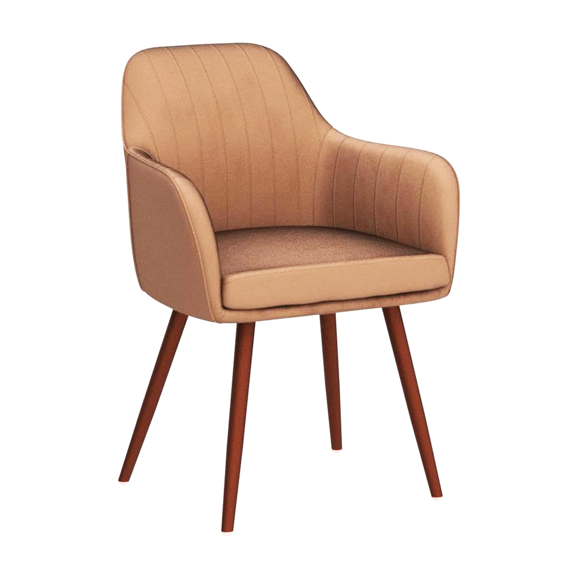 Toxigo Elegant Upholstered Accent Chairs with Padded Seat & Back, Velvet Dining Chair, Stylish Upholstered Accent Chair for Home, Kitchen & Living Room, Restro & Bars (Light Brown) 1