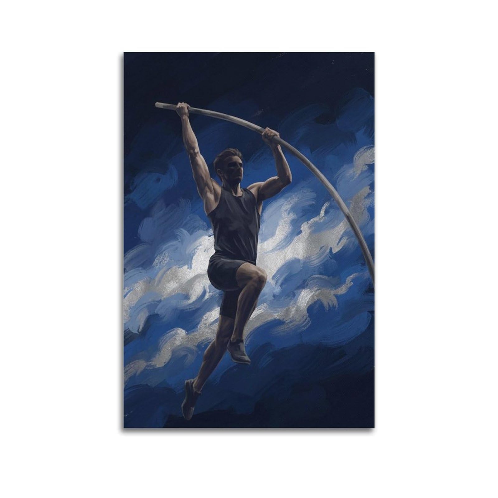 OKAHYS Pole Vault Field Event Poster Athletics Competition Jump Modern Decorative Canvas Prints - Ideal Wall Art for Family, Man Cave, Game Room, Boys & Girls Bedroom 20x30inch(50x75cm)