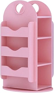 Pionowy solidny półka na książki Solidna regała z półki 3-warstwowa wolnostojąca regał półki do przechowywania półki do salonu, domowe biuro Wysoki regał retro (Color : W pink)