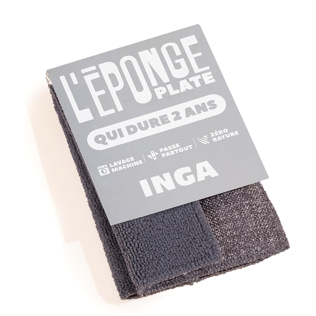 Eponges Plates Réutilisables Lavables INGA - Face Grattante et Absorbante