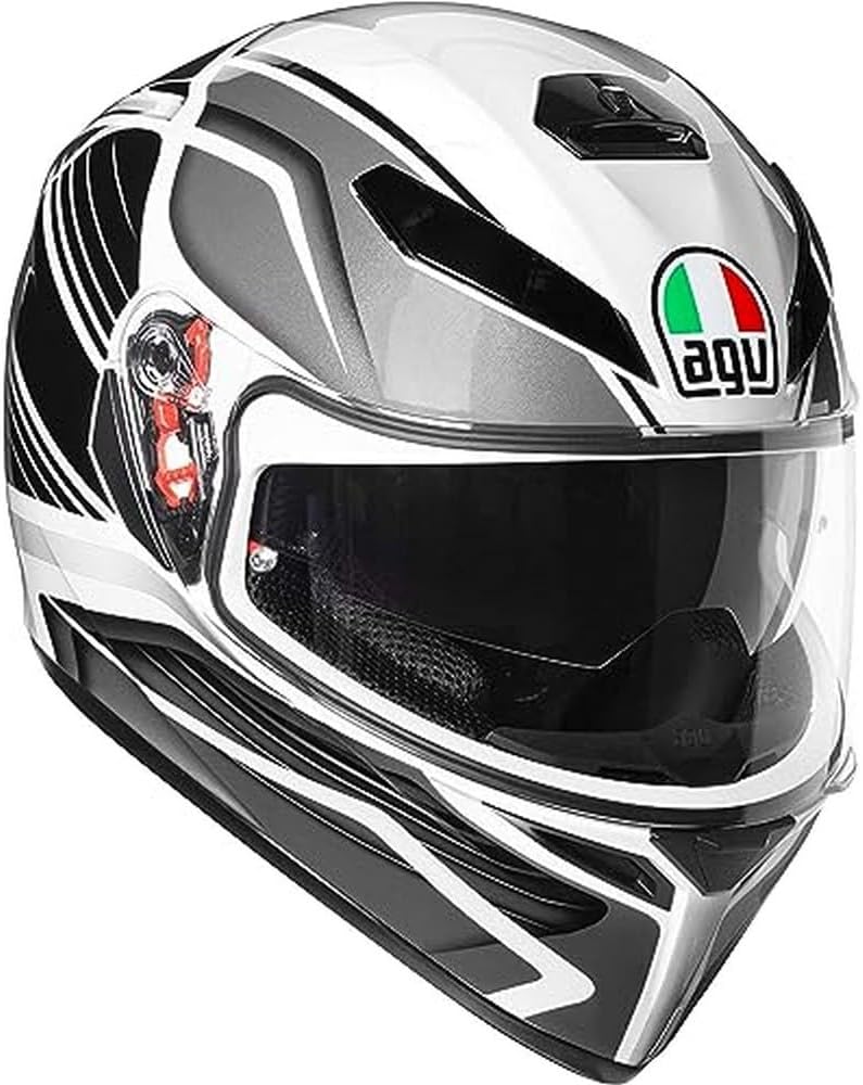 AGV K-3 SV E2205 Multi Plk Helmet, Proton Black/Silver, Size XL