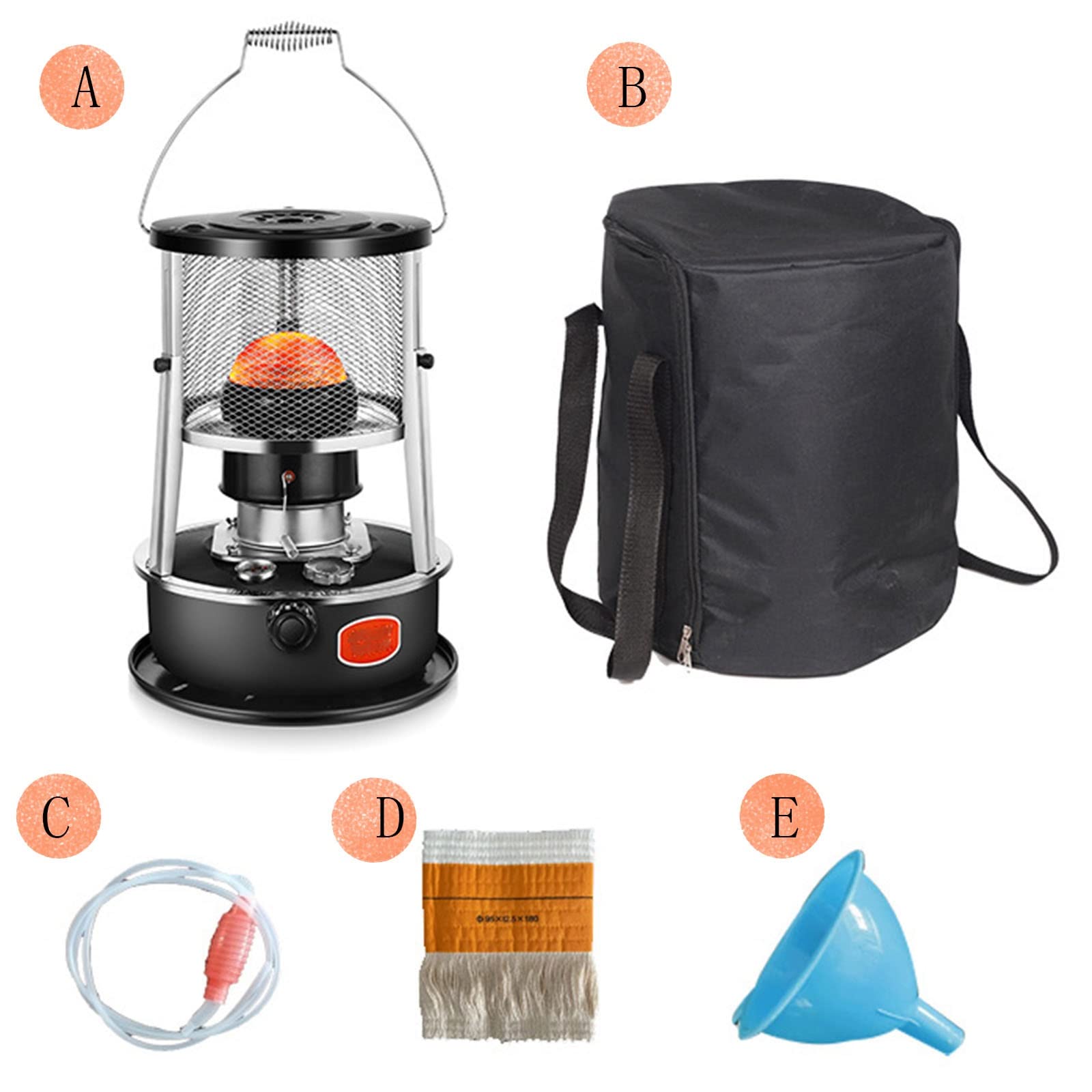 Chauffe-petroleum d'extérieur 2700 W, chauffage au pétrole de camping, capacité du réservoir de carburant 4,5 L, four à pétrole efficace