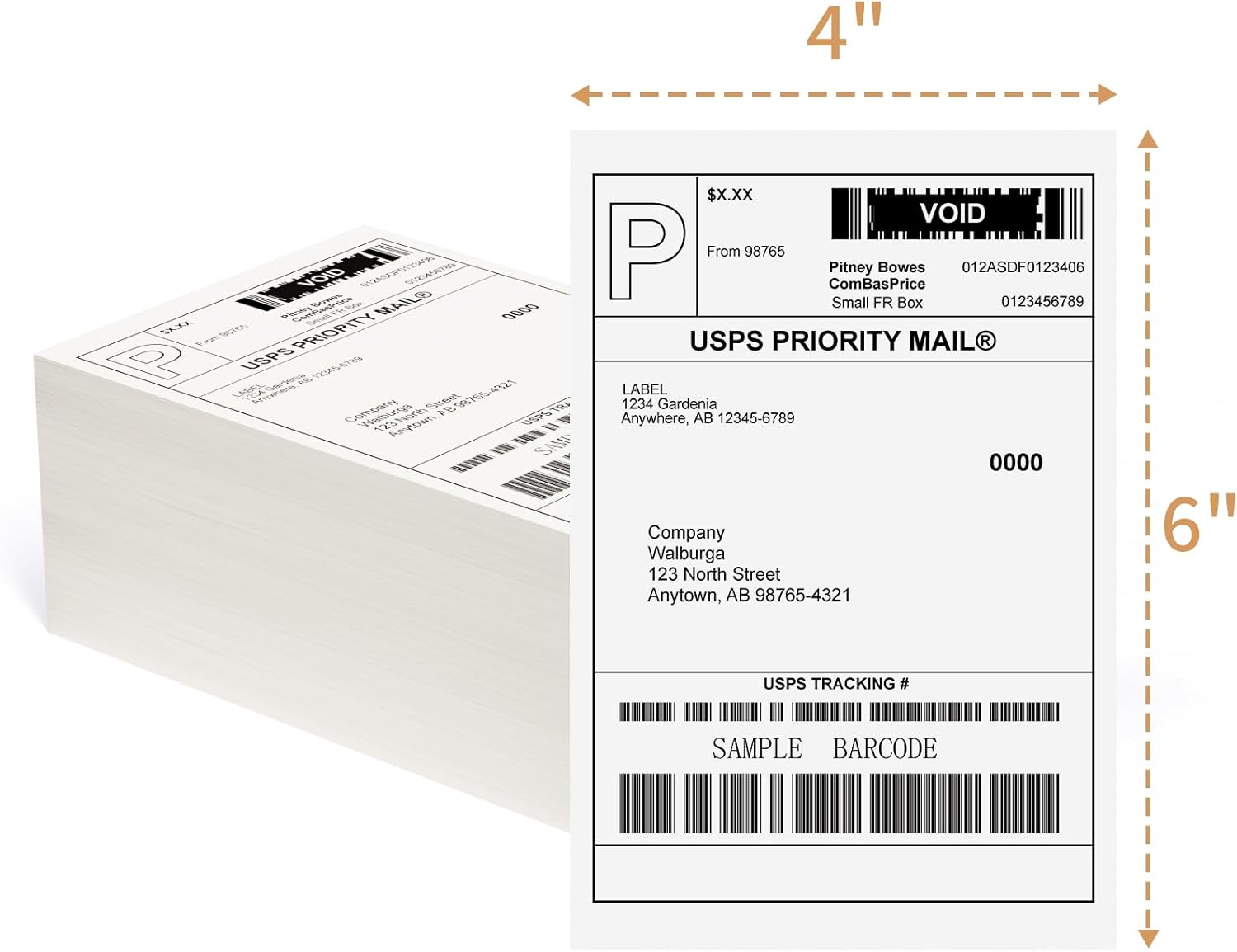 4"x6" Direct Thermal Labels, Fan-Fold Thermal Labels Shipping Label Paper Compatible with Rollo, MUNBYN, iDRPT, Polono, Zebra, Permanent Adhesive (4000 Labels)