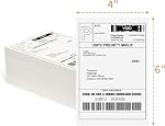 Direct Étiquettes thermiques 4 Stacks, 4"x6" Fanfold Thermal Label, papier d'impression, thermal Shipping Label Compatible avec Zebra, MUNBYN et Rollo, adhésif permanent (4000 Étiquettes)