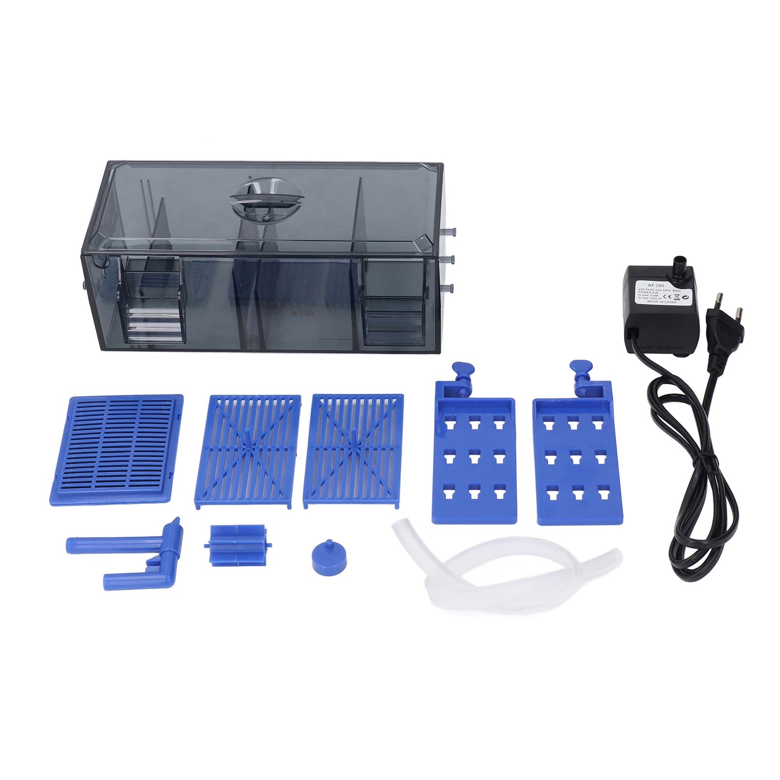 Qcwwy Filtre Anti-Goutte pour Aquarium, Filtre à Eau Léger pour Aquarium, Taille Compacte, Système de Filtration de Filtre à Cascade Suspendu à écoulement d'eau Réglable pour